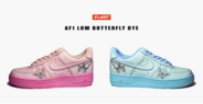 王道スニーカーAIR FORCE 1を染め技法で淡色に。スチュリートから春の新作「BUTTERFLY DYE」が登場