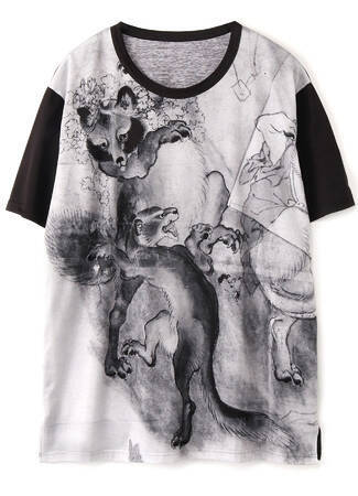 幕末の絵師・河鍋暁斎が描いた「鳥獣戯画」がGround Yの服をキャンバスに大胆に表現された限定コレクション発売