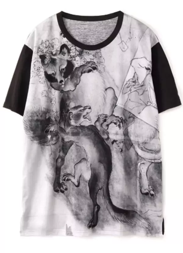 「幕末の絵師・河鍋暁斎が描いた「鳥獣戯画」がGround Yの服をキャンバスに大胆に表現された限定コレクション発売」の画像