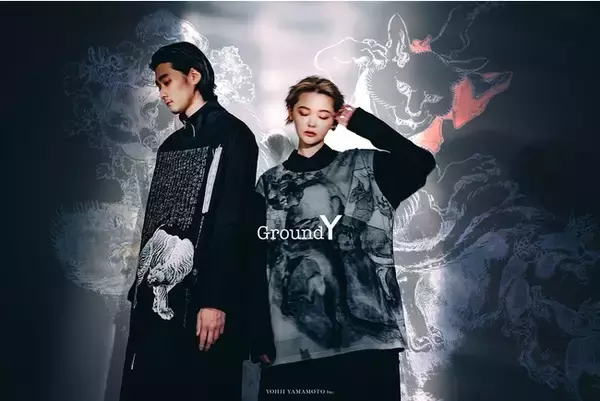 幕末の絵師・河鍋暁斎が描いた「鳥獣戯画」がGround Yの服をキャンバスに大胆に表現された限定コレクション発売