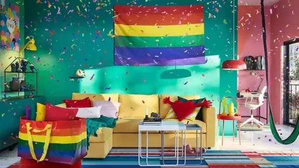 「イケアから多様性を尊重するレインボーカラーのアイテムを発売」の画像