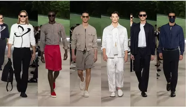 「【ルック】ジョルジオ アルマーニが約1年4か月ぶりに観客の前でコレクションを開催。2022春夏のテーマは「原点への回帰」」の画像