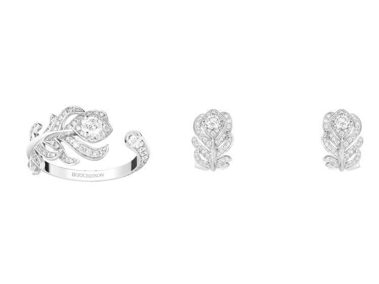 クジャクの羽根をモチーフにしたブシュロン「プリュム ドゥ パオン」コレクションにブルーを基調とした新作が登場