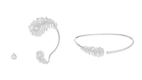 「クジャクの羽根をモチーフにしたブシュロン「プリュム ドゥ パオン」コレクションにブルーを基調とした新作が登場」の画像