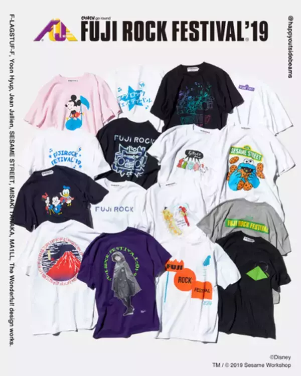「フラグスタフやたなかみさきらが参加、フジロック×ビームスのオフィシャルTシャツが発売」の画像