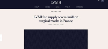 LVMHが約4000万枚のマスクをフランス保健当局に供給へ、新型コロナによる物資不足解消を支援