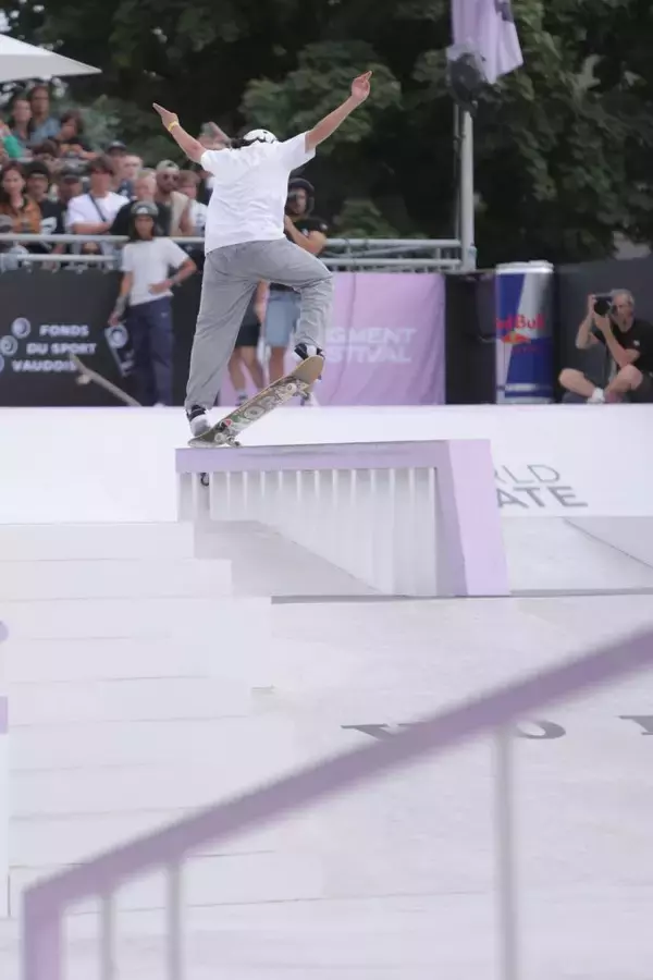 「最後の最後に決め切ったベストトリックで大逆転「World Skateboarding Tour :ローザンヌ・ストリート 2023」- パリ五輪予選大会 / 女子ストリート決勝」の画像