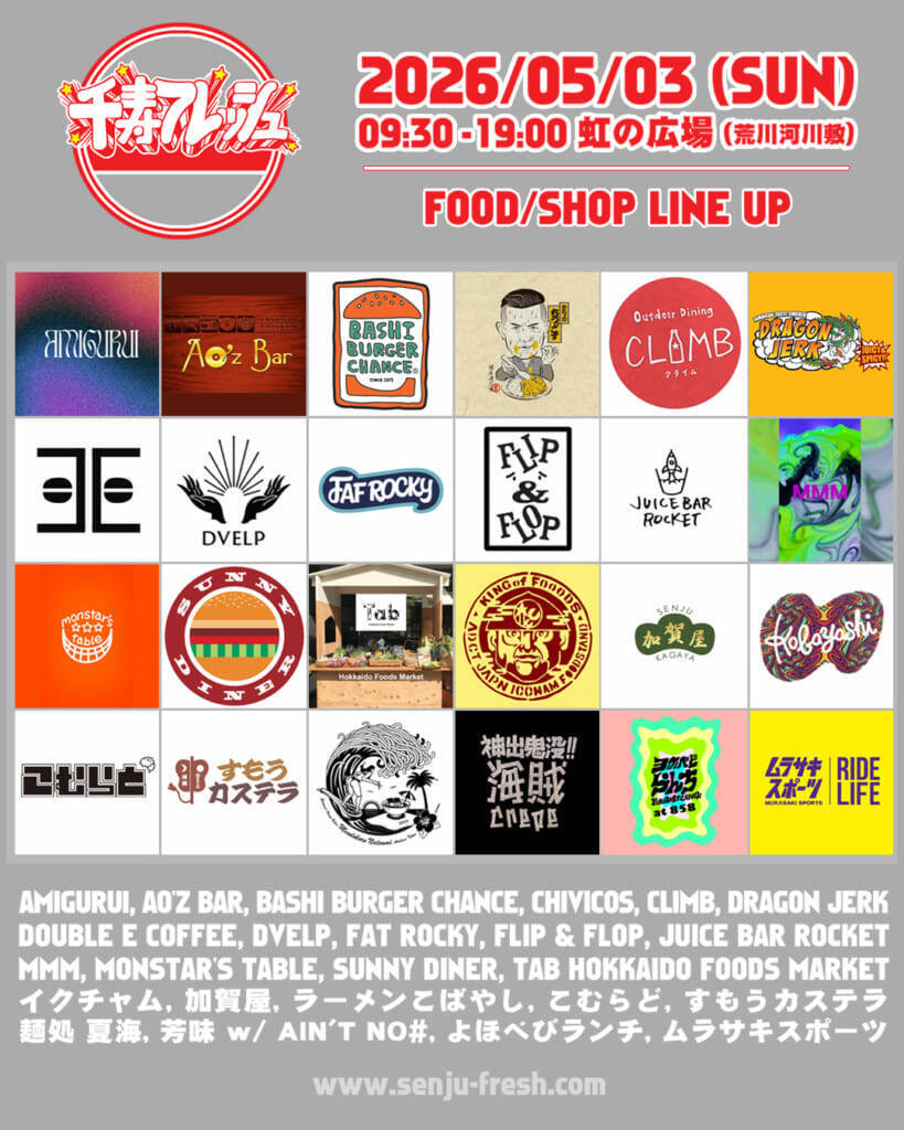 2026年5月3日(日)、荒川河川敷「虹の広場」にて千寿フレッシュ開催！