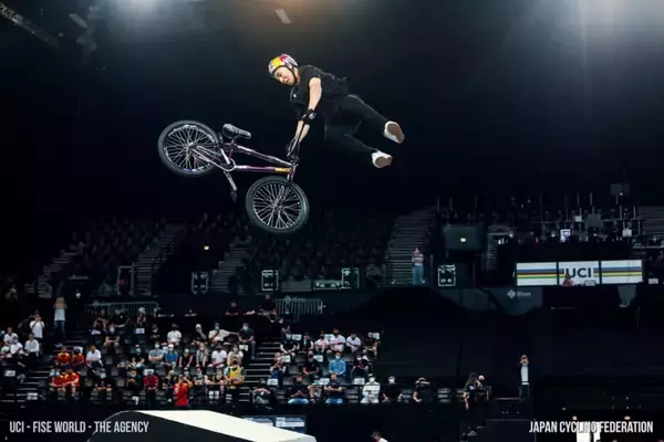 「2021 年 UCI アーバンサイクリング世界選⼿権（フランス・モンペリエ）  BMX フリースタイル・パーク 中村輪夢は 7 位」の画像