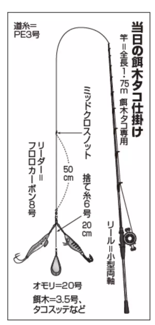 「東京湾奥の餌木タコ　根掛かり回避で快調」の画像