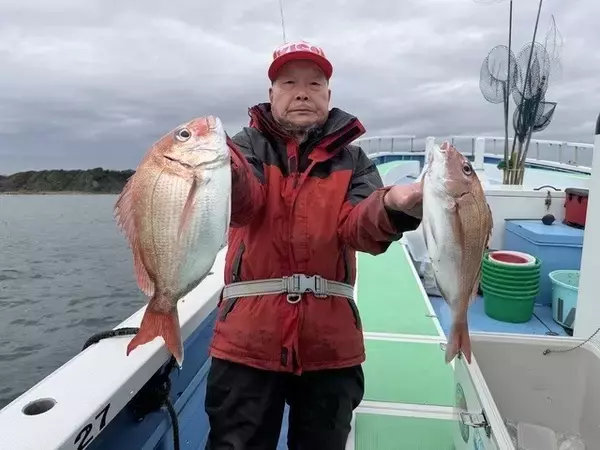「【釣果速報】神奈川県大松丸で3.00kgのマダイをゲット！今後に期待！とことん楽しみたい方はぜひ乗船を！」の画像