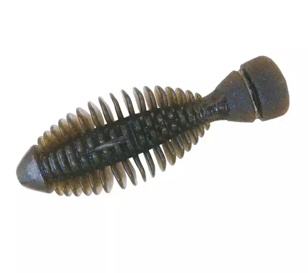 「ギミー4.5inchは2024年新登場のブルーギル形状ワーム！動き・水押し・ボリューム感でデカバスを狙おう！」の画像