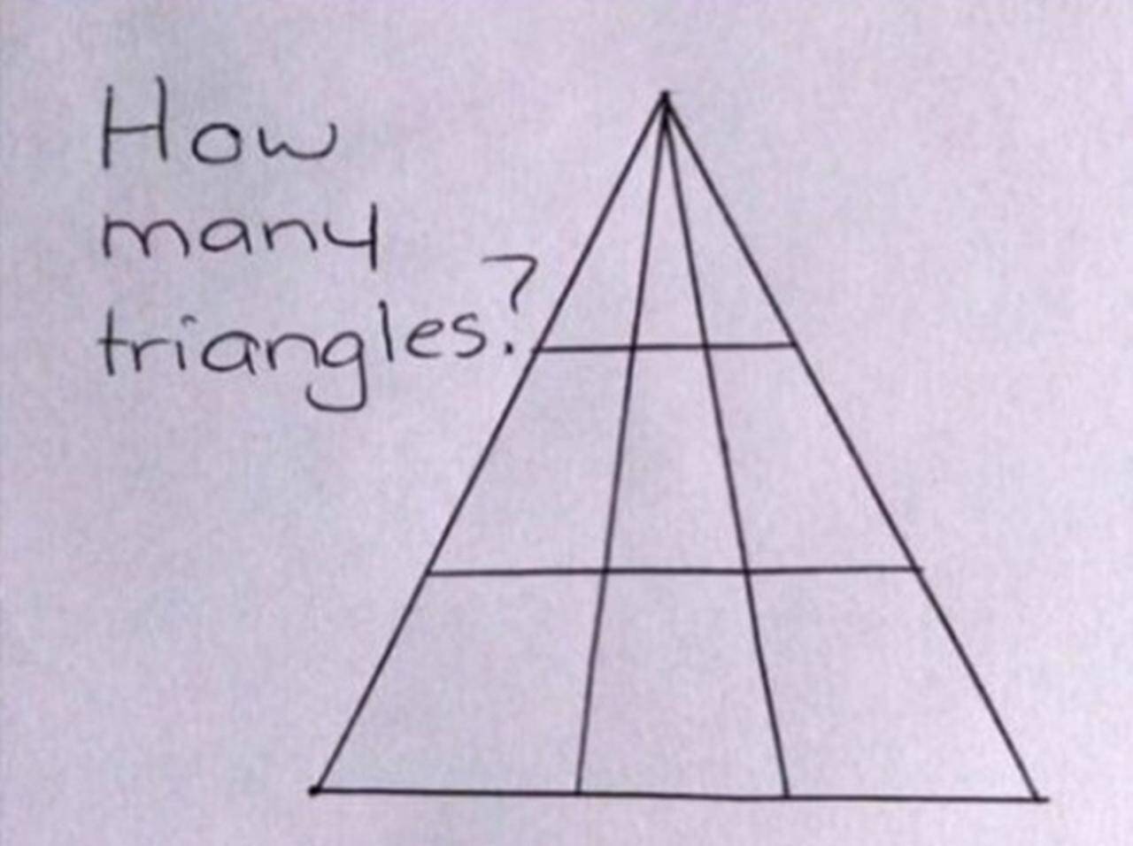 問題です この三角形のなかに三角形はいくつ隠されているでしょう 18年4月15日 エキサイトニュース