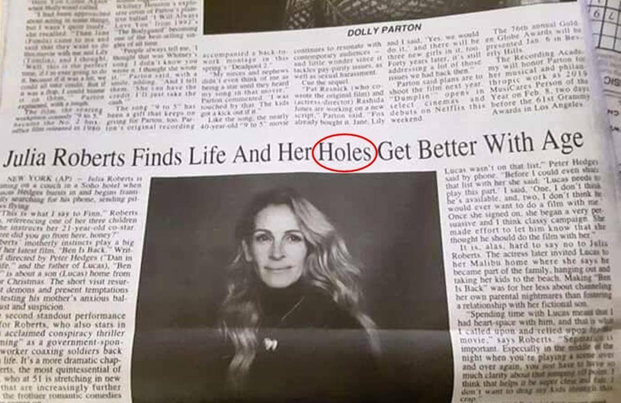 歳を重ねるごとに 穴 が良くなっている 新聞の誤字が 下ネタ 被害を生む 18年12月13日 エキサイトニュース