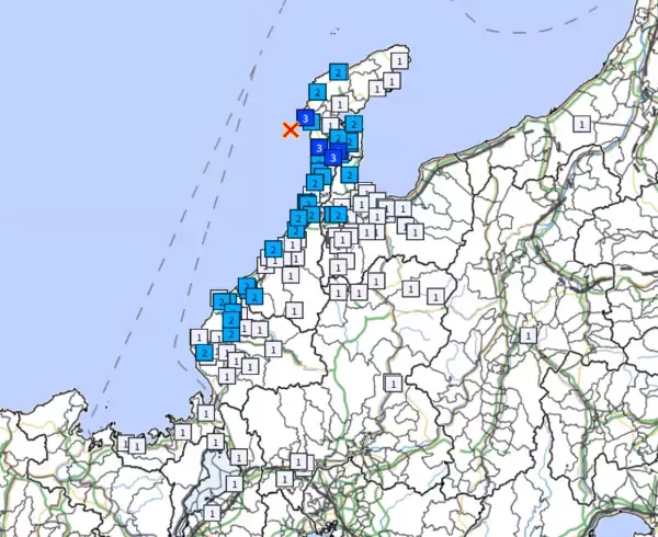 石川県志賀町、中能登町で震度3の地震、福井県や富山県でも観測　12月15日午前4時3分ごろ、各地の震度一覧　震源地は能登半島沖