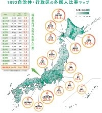 住民に占める外国人の割合が日本で最も高い自治体はどこ？　福井県内ではどの市町、何％ぐらい？