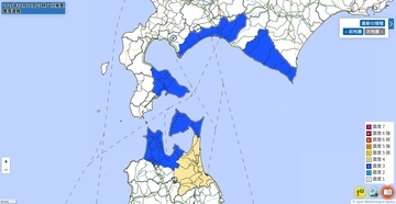 青森県で震度4の地震、岩手県や北海道でも震度3の揺れ…各市町の震度一覧　12月10日23時52分発生