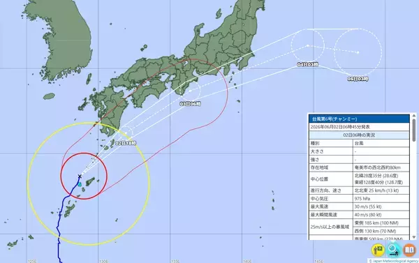 【台風6号】滋賀県に3日最接近、大雨や暴風おそれ　影響出る時間帯いつ？