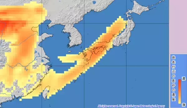 西日本に黄砂…11月27日から28日に飛来予想　九州や四国、中国地方…交通に影響恐れ