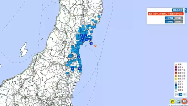宮城や福島で震度3の地震、岩手や青森でも揺れ観測　各市町の震度一覧…4月2日9時52分発生