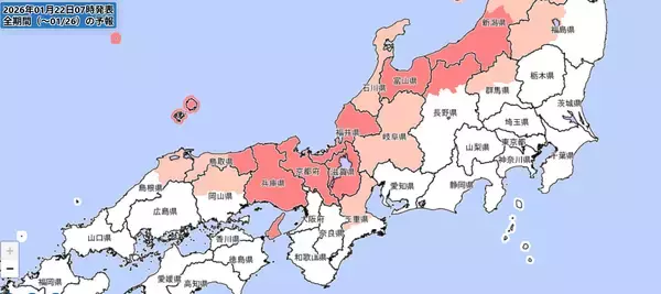 【大雪】岐阜県、次のピークは…25日までの予想降雪量一覧　警報級の可能性も
