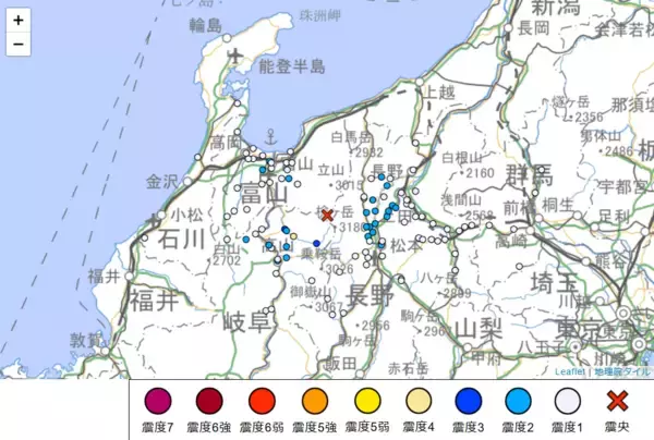 岐阜県高山市で震度4の地震…富山県や石川県でも揺れ観測、各市町の震度一覧　2026年1月15日午後2時40分発生