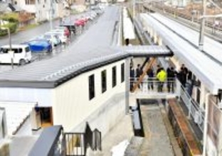 ハピラインふくいの今庄駅、新通路の供用スタート　1番ホーム利用時、階段の上り下り不要に