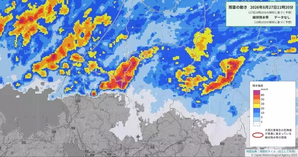 岐阜県、28日夕方にかけ警報級の大雨おそれ　各地の予想雨量一覧、27日は美濃で1時間に50ミリ見込み
