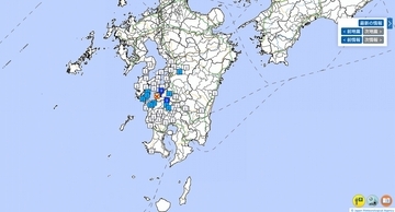 熊本県で震度4の地震、鹿児島や長崎でも揺れ観測　各市町の震度一覧、9月16日6時9分発生
