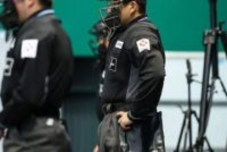 米でも球審退場…ファウル“顔面”直撃で崩れ落ちる　マスク吹き飛ばす衝撃、ファン騒然「見ていて怖い」