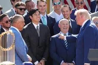 トランプ大統領から突然質問…大谷タジタジ　やり取りに日本人驚き「めっちゃ褒めてる」
