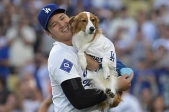 大谷愛犬が“キス”したお相手「楽しい時間を」　LAメディアも即反応…意外すぎた交流劇