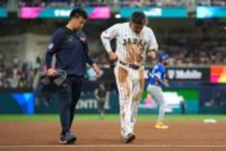 鈴木誠也は右膝の違和感…大会発表　初回に二盗試みて負傷→守備から交代、侍Jに激震