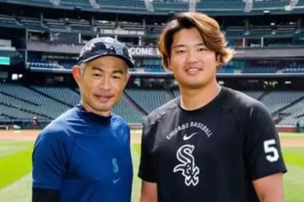 村上宗隆、イチロー氏とご対面　緊張の面持ちで何度も頭ペコリ…レジェンドは笑顔