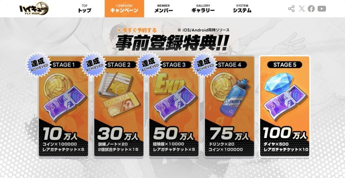 新作スマホゲーム「ハイキュー!!FLY HIGH」が3月28日に正式リリース！オリジナルグッズなどが当たるキャンペーン開催