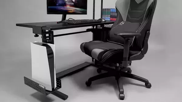 置き場所に困る大型ゲーム機をデスク下に！Bauhutteから「UNDER DESK GAMING RACK」が登場！