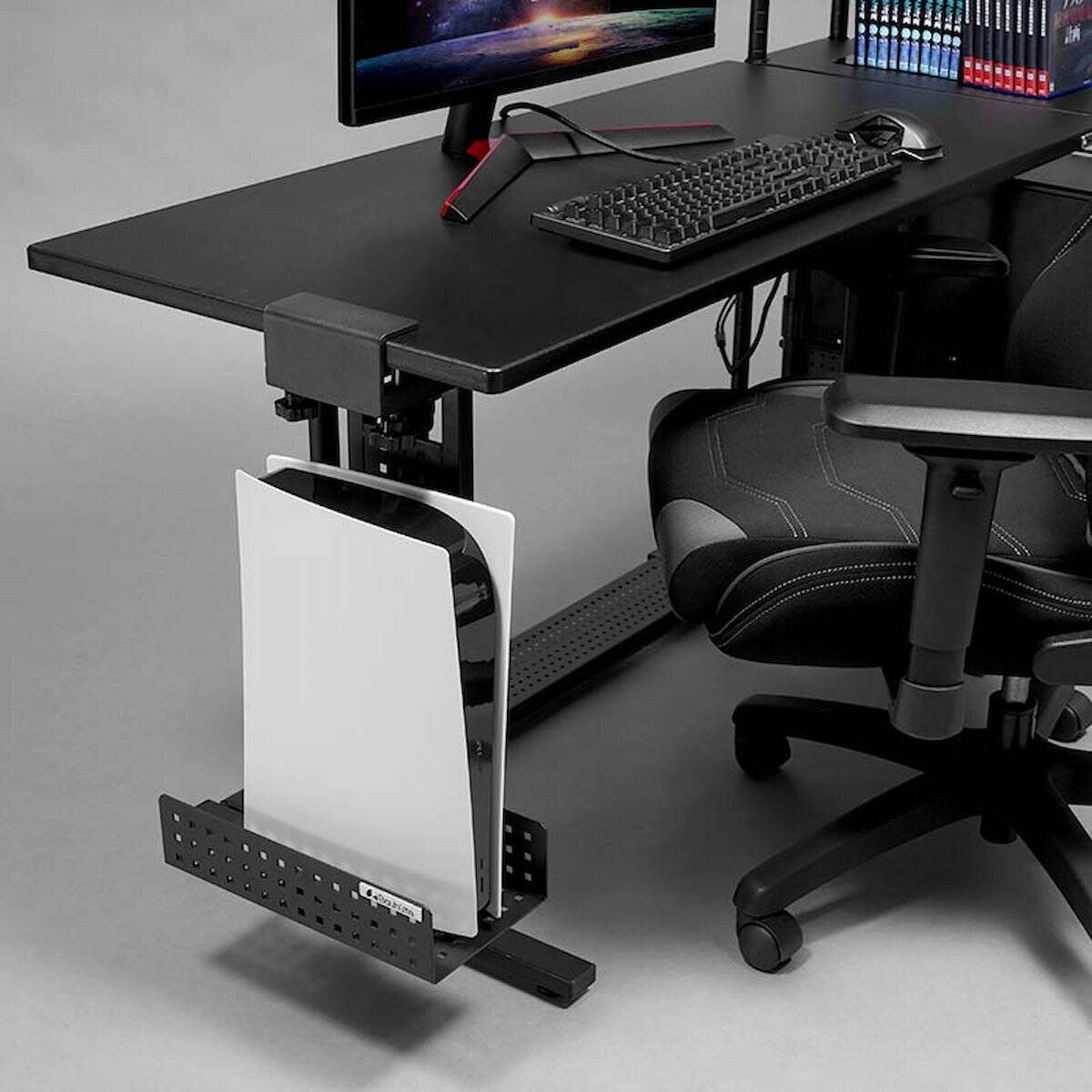 置き場所に困る大型ゲーム機をデスク下に！Bauhutteから「UNDER DESK GAMING RACK」が登場！