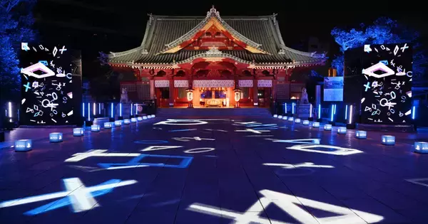 ゲーミング神社？！PlayStation 5発売を記念して神田明神が6時間限定でライトアップ