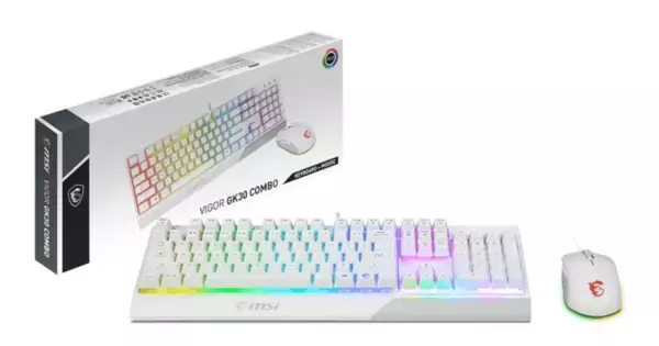 MSIからキーボードとマウスがセットになったエントリークラスのゲーミングデバイスセット「VIGOR GK30 COMBO WHITE JP」が発売！