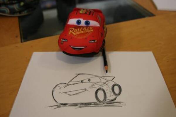動画 カーズ マックィーンの描き方をピクサーのスタッフさんに教わったよ 17年12月27日 エキサイトニュース