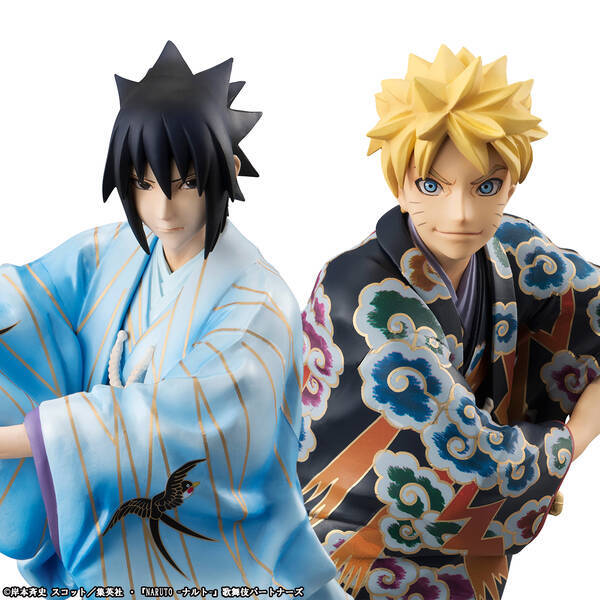 新作歌舞伎 Naruto ナルト 上演記念 岸本斉史描き下ろし着物姿のナルト サスケが立体化 原作テイストの造形がポイント 18年11月5日 エキサイトニュース