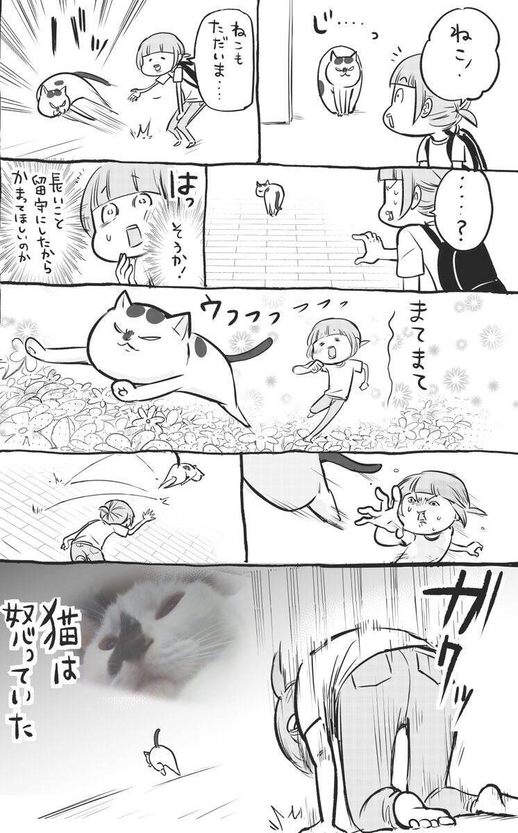 長旅のあとの犬と猫の出迎えは Twitter漫画に共感多数 いぬの喜びは本当に癒し 猫さんは怒ります 19年5月7日 エキサイトニュース