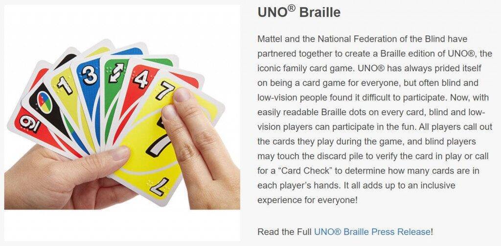 マテルがunoの点字版 Uno Braille を発表 19年10月5日 エキサイトニュース