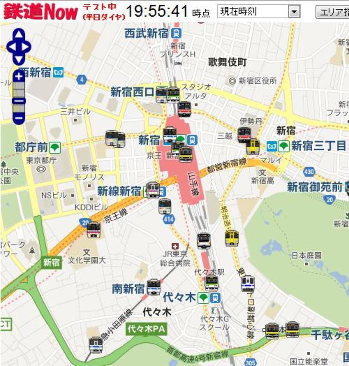 Googleマップ 上に鉄道運行状況をリアルタイム表示する 鉄道now が面白い 新宿駅密集しすぎ 2012年10月1日 エキサイトニュース