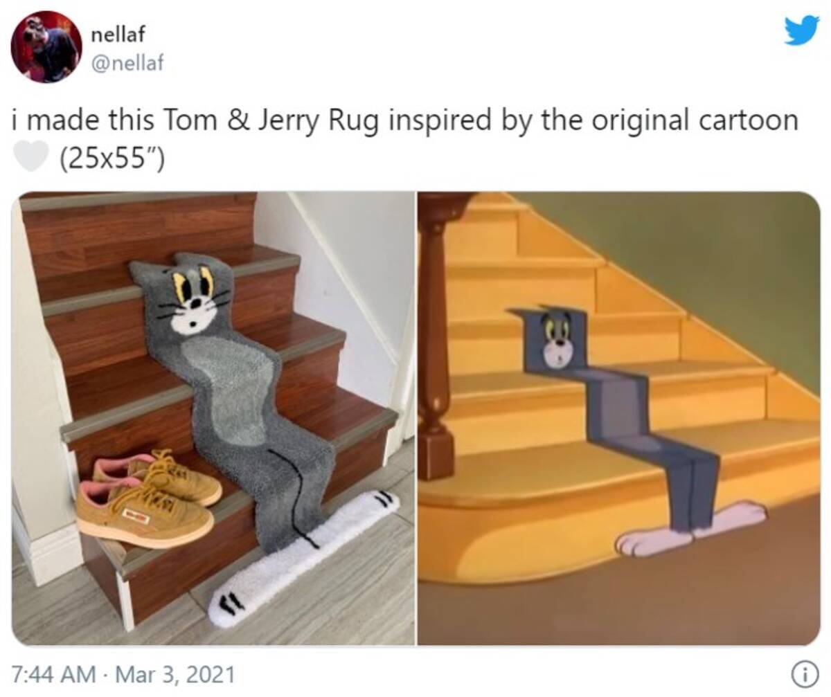 トムとジェリー の ペッタンコになったトム を完全再現したラグに大反響 21年3月7日 エキサイトニュース