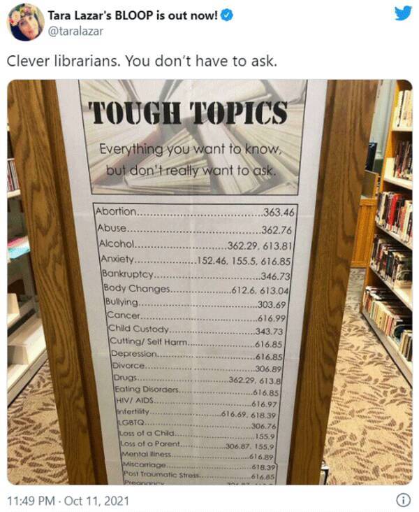 デリケートなテーマの本を簡単に探し出せるよう配慮された図書館が話題 素晴らしいアイデア 全米の図書館で実施して欲しいわ 21年10月17日 エキサイトニュース