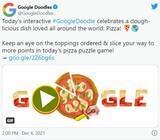 「Google Doodleがピザをモチーフにしたパズルゲームを公開 「結構ハマるな」「最後のデザートピザで詰んでる」」の画像1