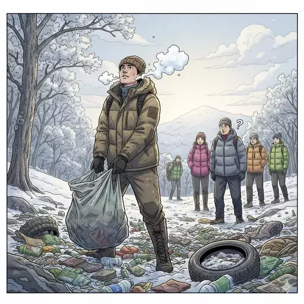 氷点下の韓国でゴミを拾う外国人ー無言の背中が語る「徳」の姿に、見て見ぬふりの通行人の心も動かされる