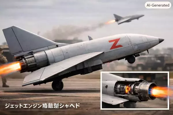 ロシア軍の攻撃手段(ジェットエンジン搭載ドローン)と ウクライナ側の防衛策(AI迎撃ドローン)