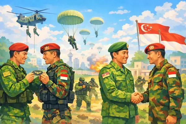 シンガポール第1コマンド大隊とインドネシアKOPASSUSが、合同演習チャンドラプーラ完遂